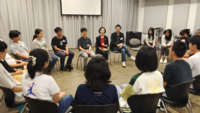 College Master Prof Wong (middle), Dean of Student Prof Cheung (left) and Warden Prof Teoh (right) attended ‘Master Meets New Students’ (Cantonese and Putonghua Session) on 20 September 2023.